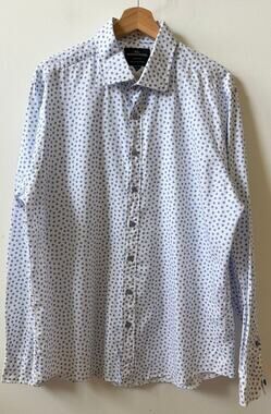 Rodd & Gunn Sports fit white and blue flowers shirt men's size XL